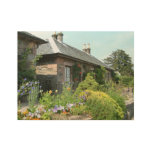 English Cottage II with Flower Garden Photography Wood Poster