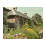English Cottage II with Flower Garden Photography Wood Wall Art