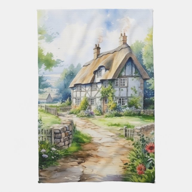 English Cottage Kitchen Towel (Vertical)