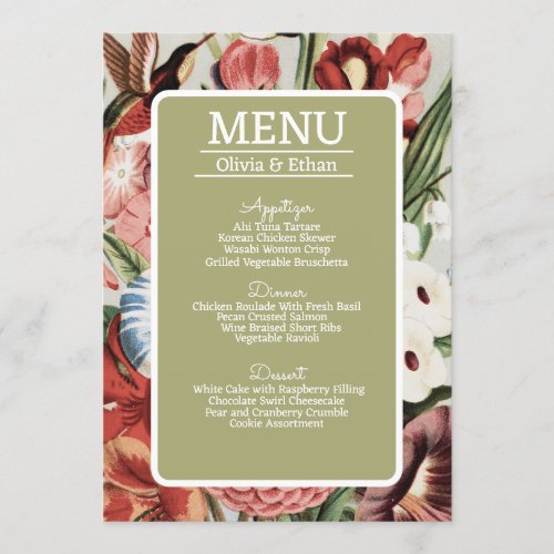 English Cottage Sage Green Flat Menu