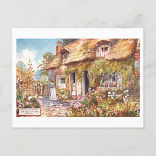 English Cottage Vintage Postcard