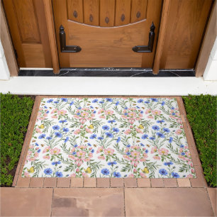 English Cottage Wildflower Garden Decor Doormat