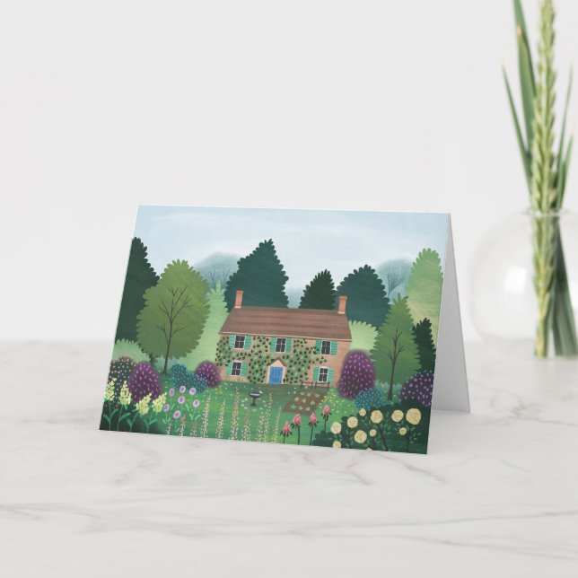 English Country Cottage House Blank Card (Front)
