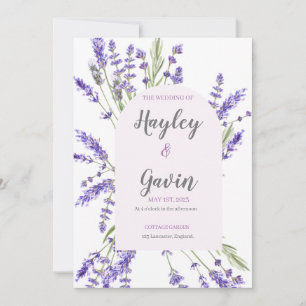 English Country Garden Wedding Lavender Invitation