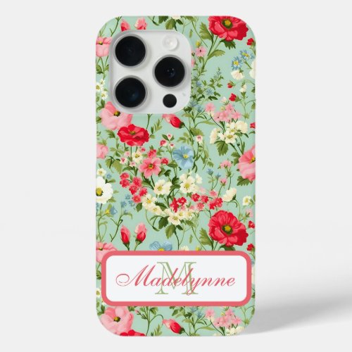 English Country Wildflower Garden iPhone 15 Pro Case