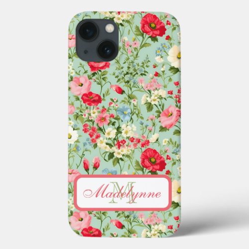 English Country Wildflower Garden iPhone 13 Case
