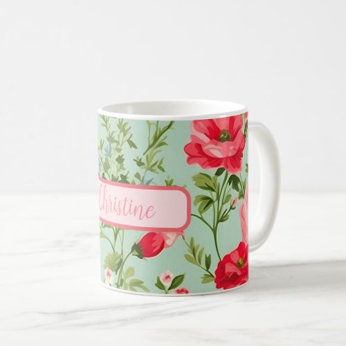 English Country Wildflower Personalized Coffee Mug