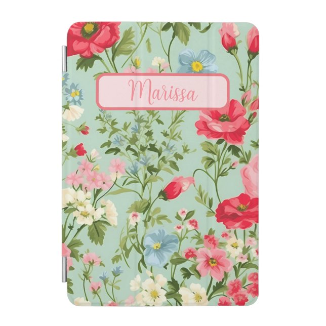 English Country Wildflower Personalized iPad Mini Cover (Front)