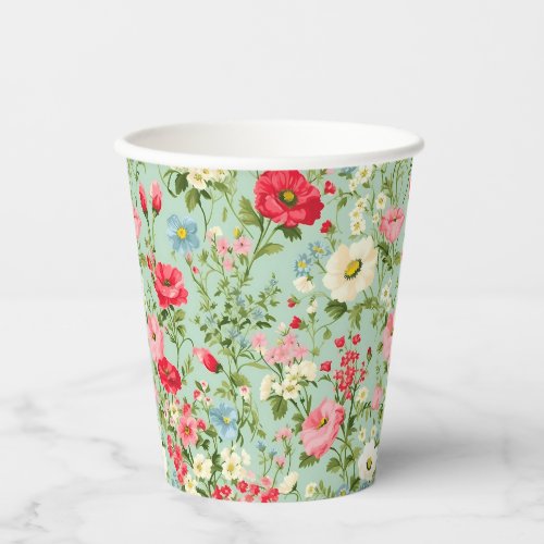 English Country Wildflower Personalized Paper Cups