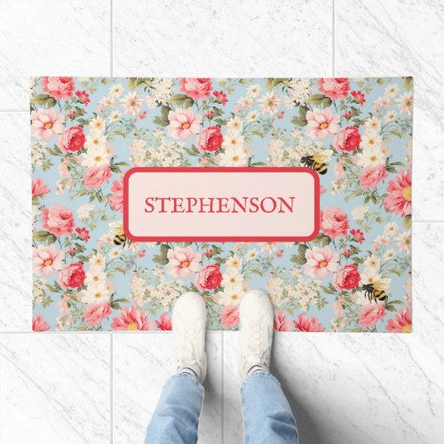 English Countryside Flower Garden  Doormat