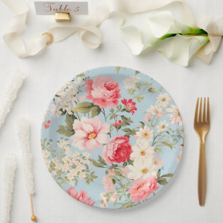 English Countryside Flower Garden Paper Plates
