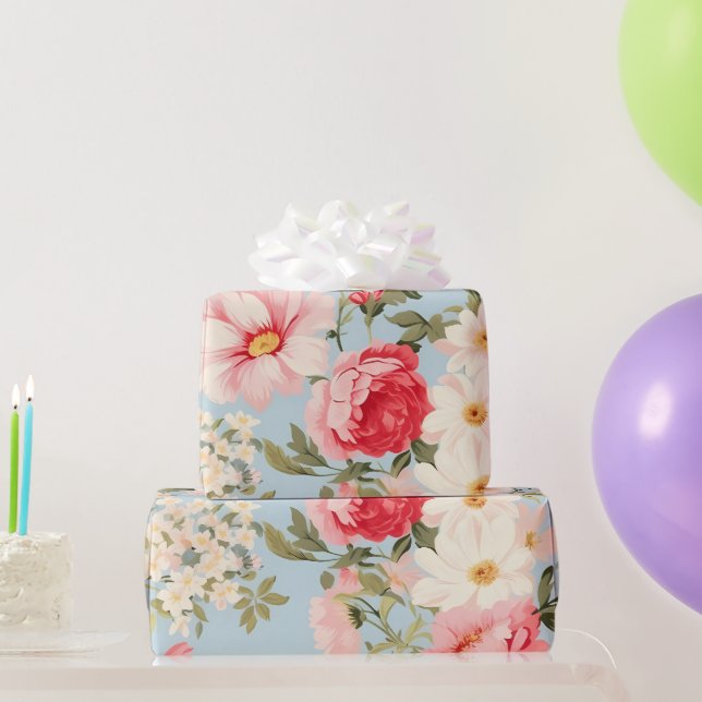 English Countryside Flower Garden   Wrapping Paper (Party Gifts)