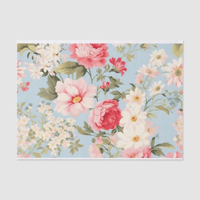 English Countryside Flower Gardens Tissue Paper (Front)