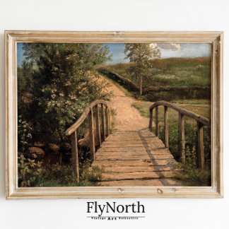 English Countryside Painting Vintage Landscape Art Poster