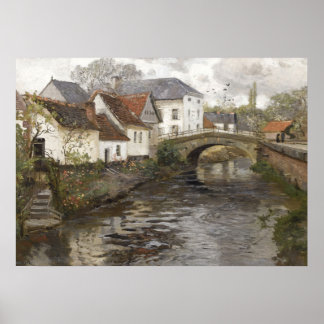 English Countryside Painting, Vintage Landscape Poster