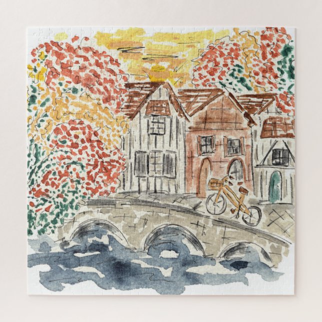 English Countryside Watercolor Jigsaw Puzzle (Vertical)