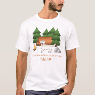 English Cream Golden Retriever Camping In A Forest T-Shirt