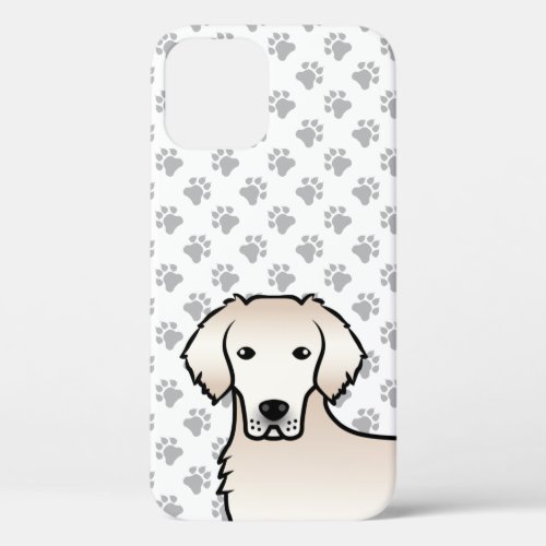 English Cream Golden Retriever Cartoon Dog Head iPhone 12 Case