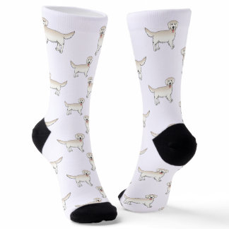 English Cream Golden Retriever Cartoon Dog Pattern Socks