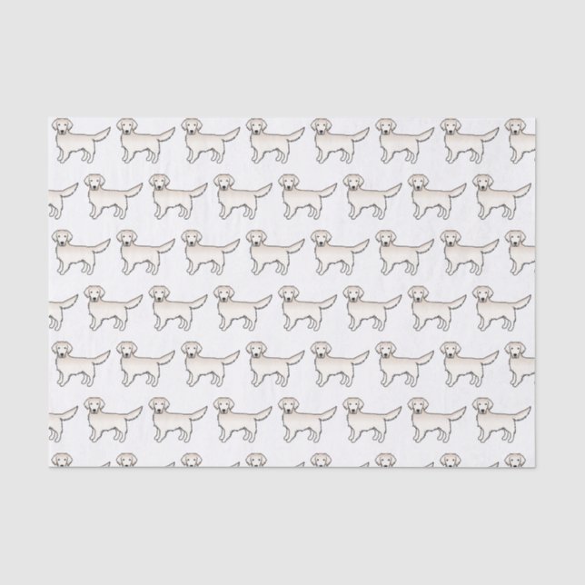 English Cream Golden Retriever Cartoon Dog Pattern Tissue Paper (Front)