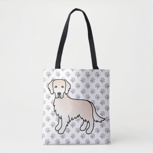 English Cream Golden Retriever Cartoon Dog  Paws Tote Bag