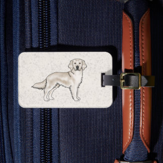 English Cream Golden Retriever Cute Cartoon Dog Luggage Tag