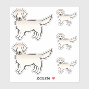 English Cream Golden Retriever Cute Cartoon Dog Sticker