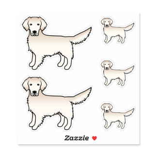English Cream Golden Retriever Cute Cartoon Dog Sticker