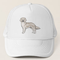 English Cream Golden Retriever Cute Cartoon Dog