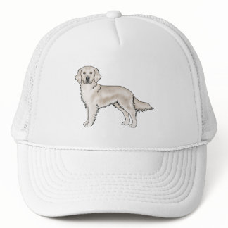 English Cream Golden Retriever Cute Cartoon Dog Trucker Hat