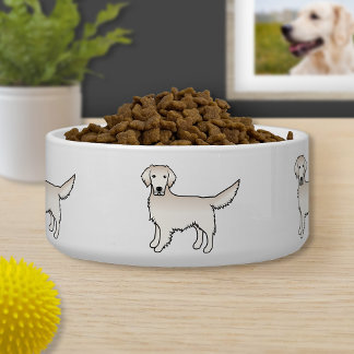 English Cream Golden Retriever Cute Cartoon Dogs Bowl