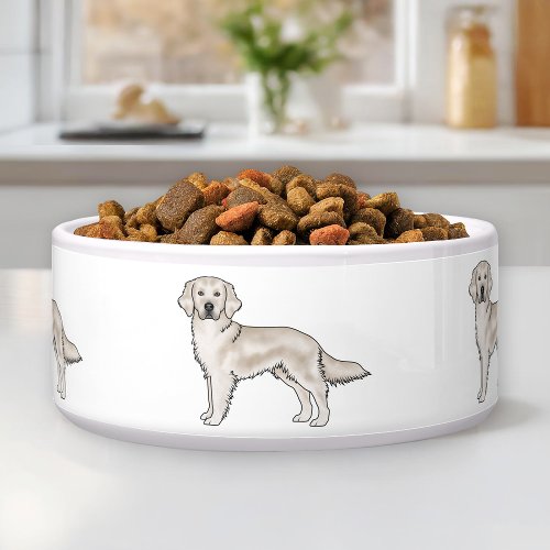 English Cream Golden Retriever Cute Cartoon Dogs Bowl