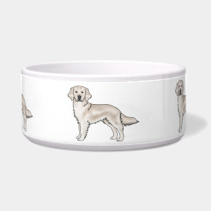 English Cream Golden Retriever Cute Cartoon Dogs Bowl