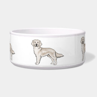 English Cream Golden Retriever Cute Cartoon Dogs Bowl