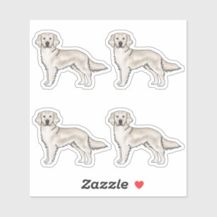 English Cream Golden Retriever Cute Cartoon Dogs Sticker