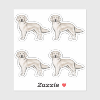 English Cream Golden Retriever Cute Cartoon Dogs Sticker