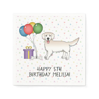 English Cream Golden Retriever Cute Dog - Birthday Napkins