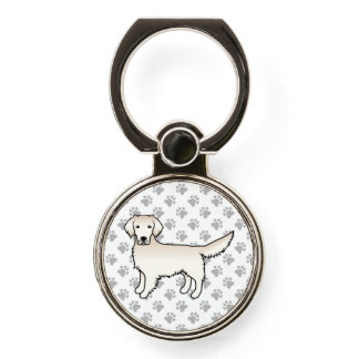 English Cream Golden Retriever Cute Dog With Paws Phone Ring Stand