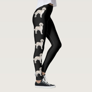 English Cream Golden Retriever Cute Dogs Black Leggings