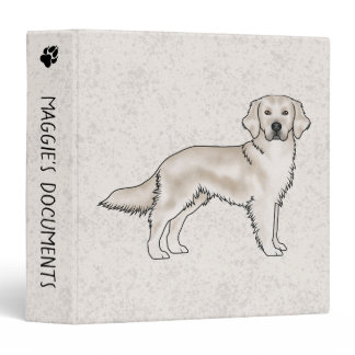 English Cream Golden Retriever Dog Beige 3 Ring Binder