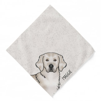 English Cream Golden Retriever Dog Custom Name Bandana