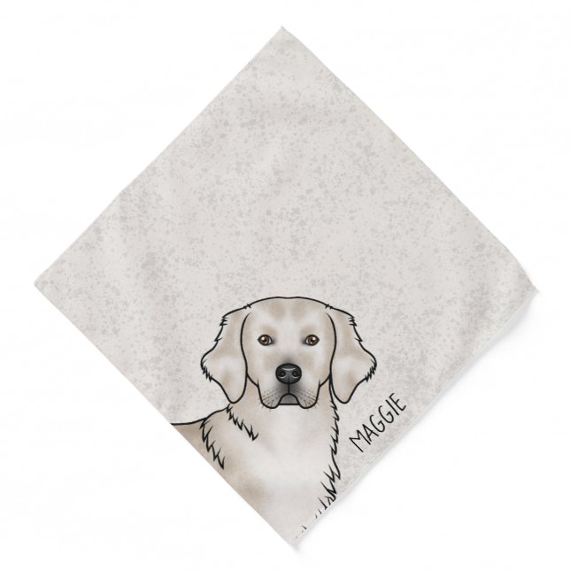 English Cream Golden Retriever Dog Custom Name Bandana (Front)
