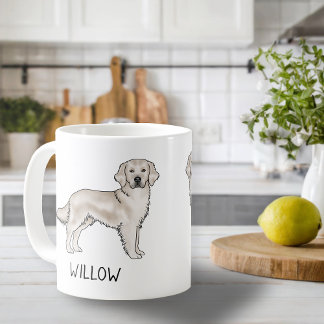 English Cream Golden Retriever Dog Custom Name Coffee Mug