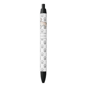 English Cream Golden Retriever Dog & Custom Name Pen