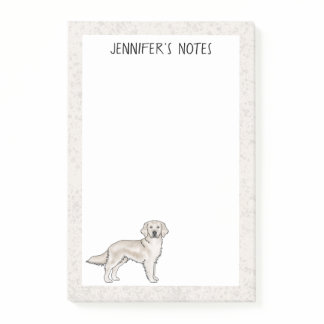 English Cream Golden Retriever Dog Custom Name Post-it Notes