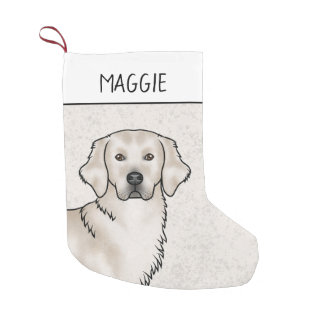 English Cream Golden Retriever Dog Custom Name Small Christmas Stocking