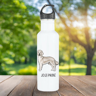 English Cream Golden Retriever Dog Custom Name Stainless Steel Water Bottle