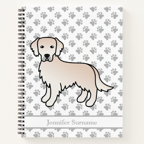 English Cream Golden Retriever Dog  Custom Text Notebook