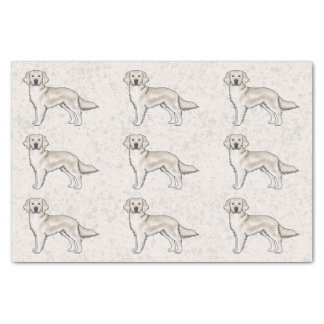 English Cream Golden Retriever Dog Print Pattern Tissue Paper