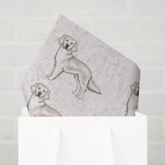 English Cream Golden Retriever Dog Print Pattern Tissue Paper